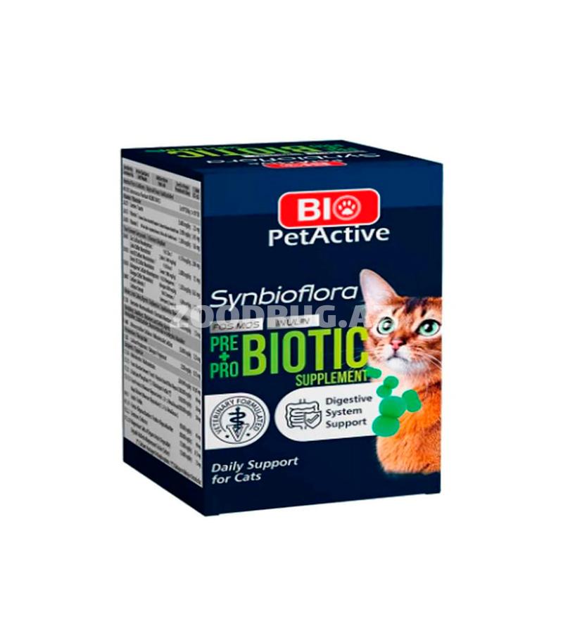 Таблетки Bio PetActive Synbioflora с пробиотиком для кошек 30 гр.