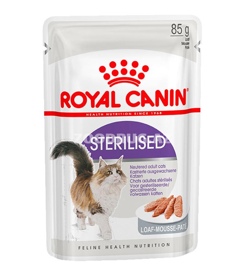 Влажный корм Royal Canin Sterilised Pate для взрослых кастрированных котов и стерилизованных кошек паштет со вкусом курицы 85 гр.