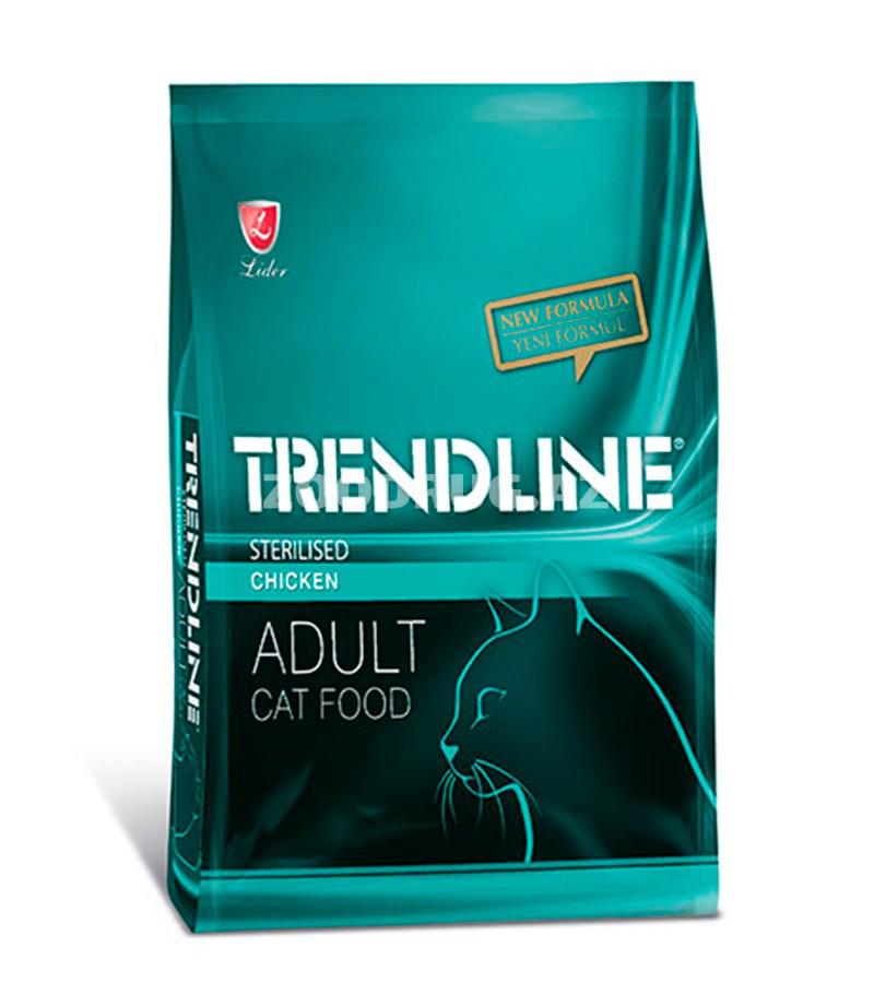 Сухой корм Trendline Sterilised Adult Cat полнорационный и сбалансированный для взрослых стерилизованных кошек со вкусом курицы.
