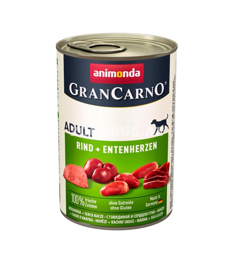 Влажный корм Animonda GranCarno Original Adult для взрослых собак со вкусом говядины и сердцем утки 800 гр.