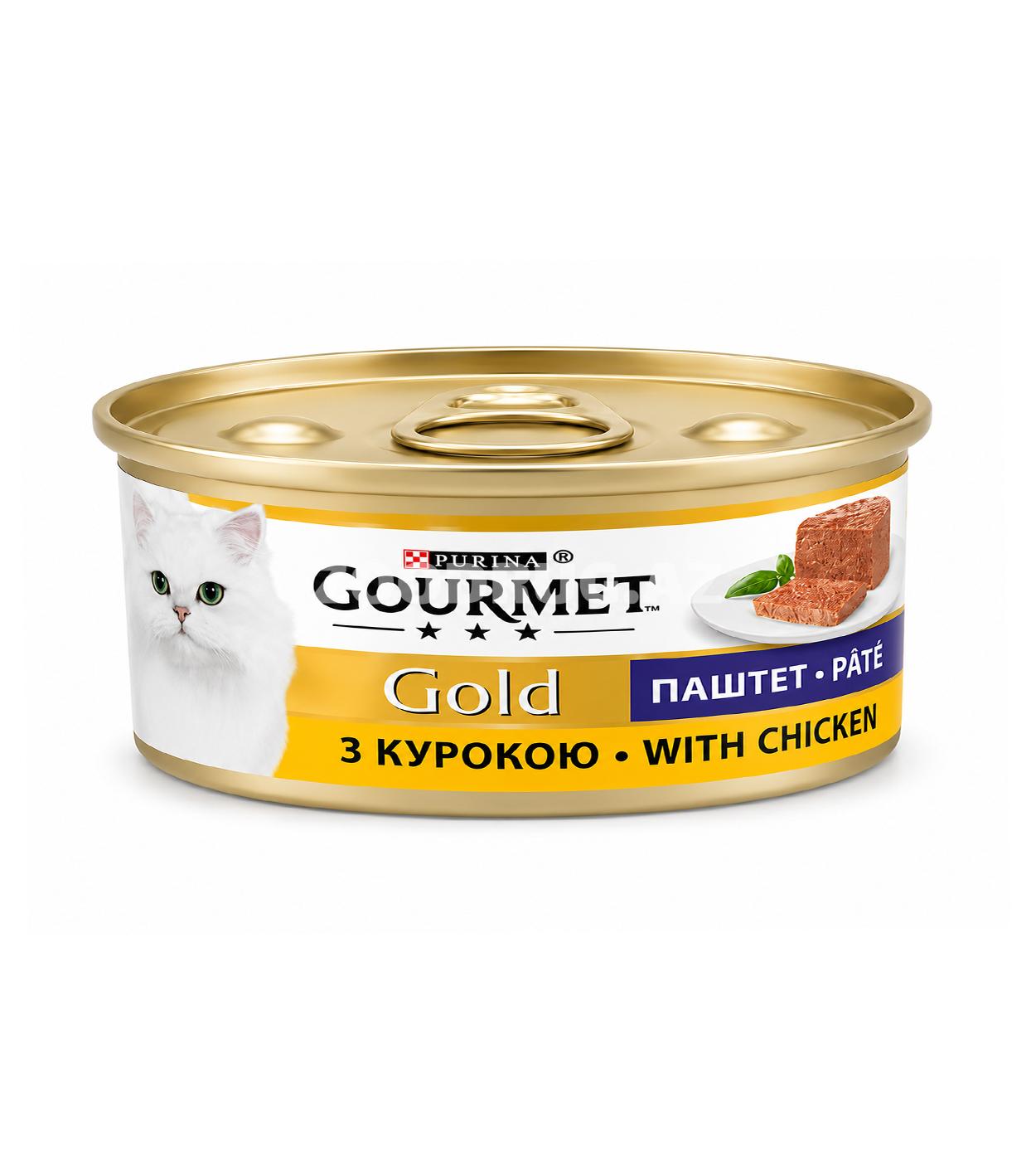 Консерва Purina Gourmet Gold Pate - влажный корм в виде нежного паштета для взрослых кошек со вкусом курицы 85 гр.
