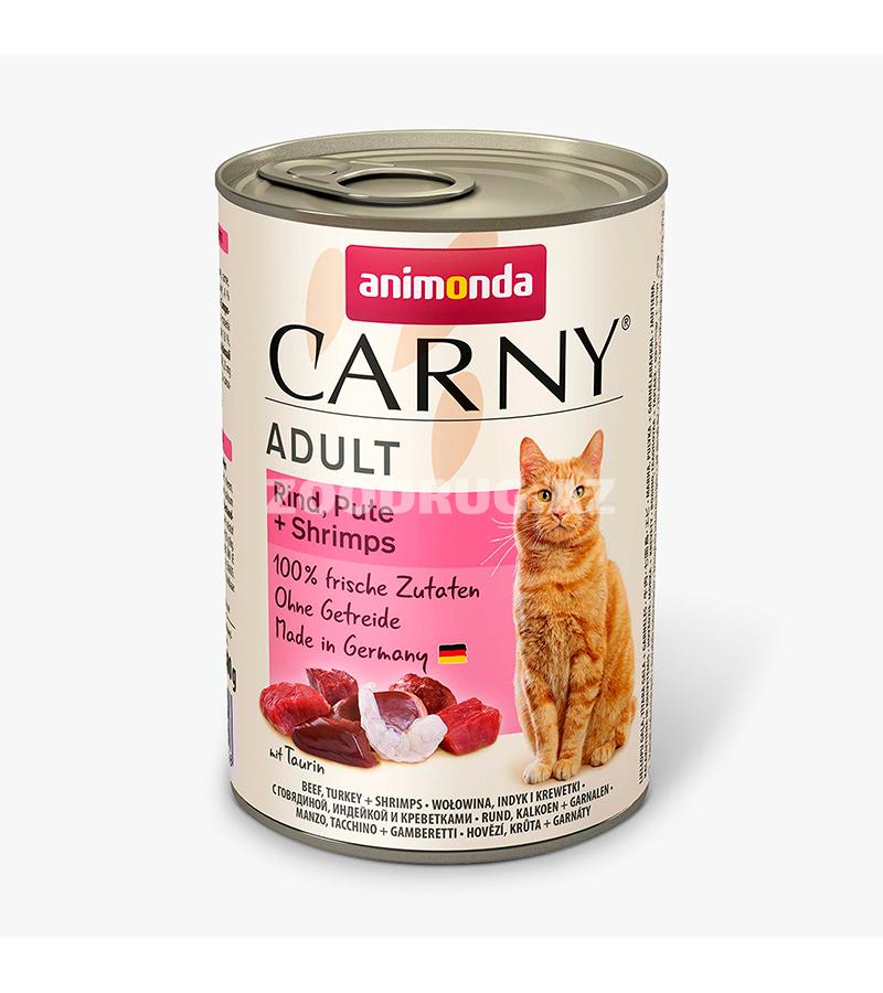 Влажный корм Animonda Carny Adult говядиной, индейкой и креветками для взрослых кошек с 400 гр.