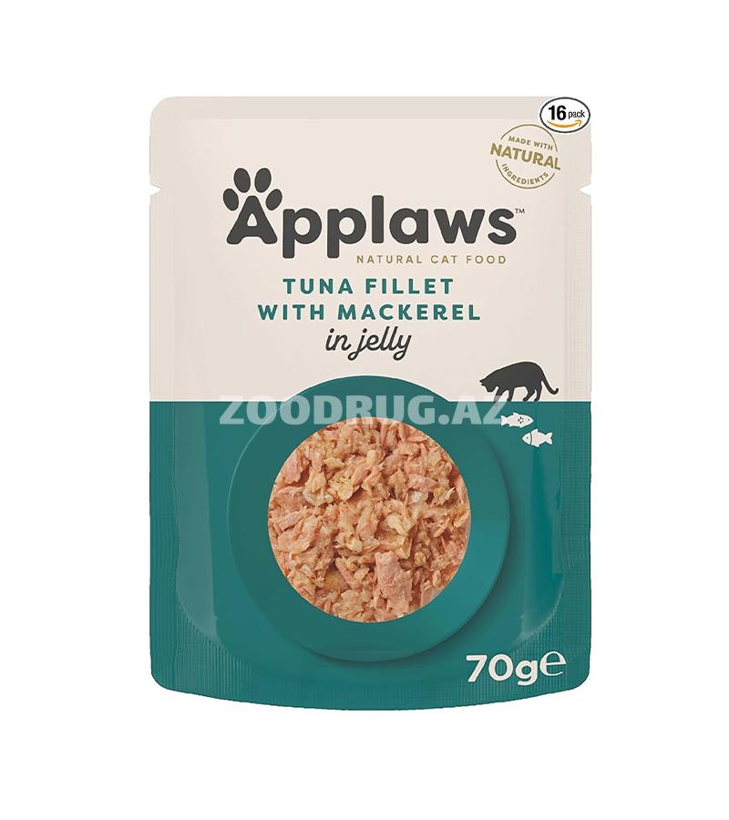Влажный корм Applaws Tuna Fillet with Maсkerel in Tasty Jelly для взрослых кошек со вкусом тунца и скумбрии в желе 70 гр.