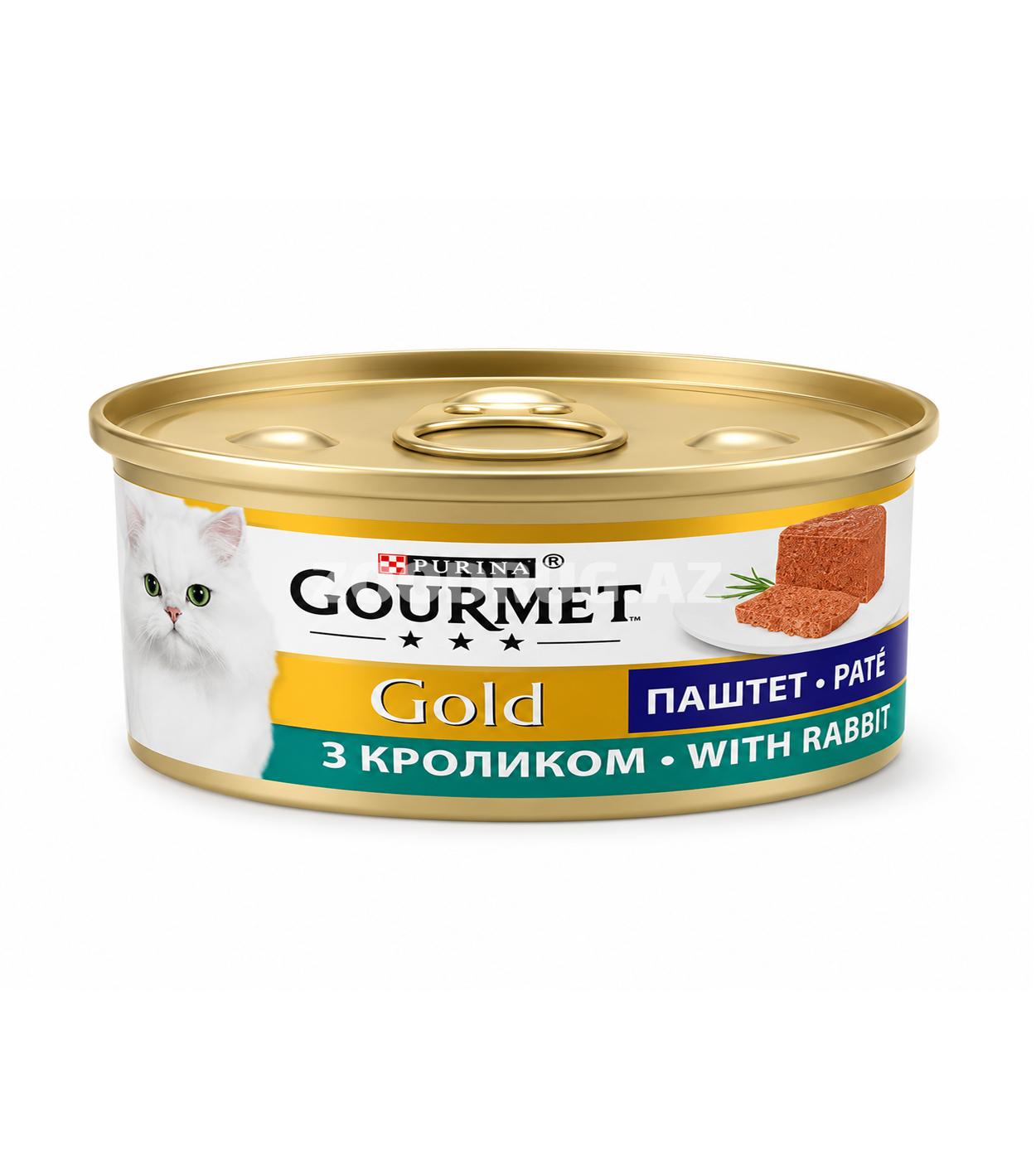 Консерва Purina Gourmet Gold Pate - влажный корм в виде нежного паштета для взрослых кошек со вкусом кролика 85 гр.