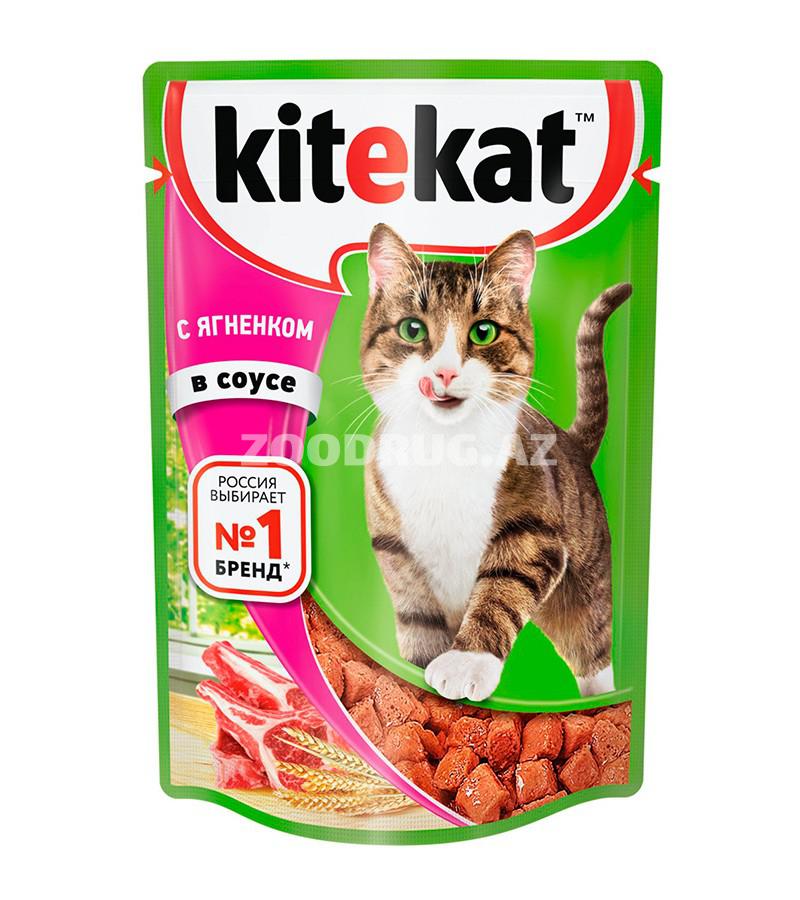 Консервы KITEKAT для взрослых кошек рагу с ягненком в соусе (85 гр)