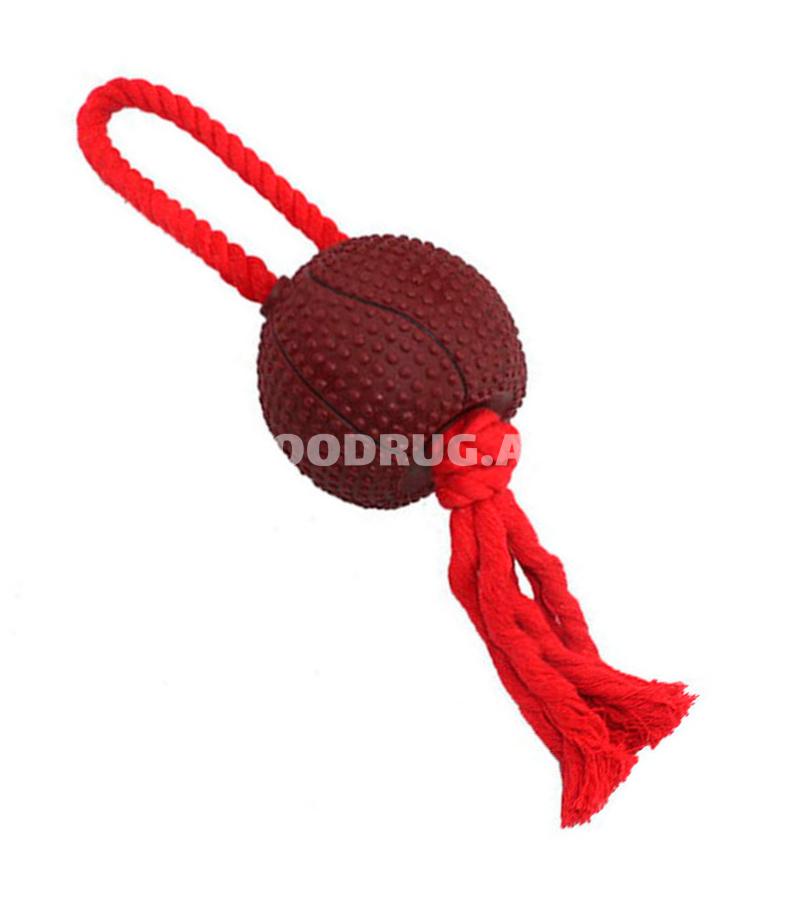 Игрушка O.L.KAR "Веревка с мячом" для собак. Диаметр: 10 см.