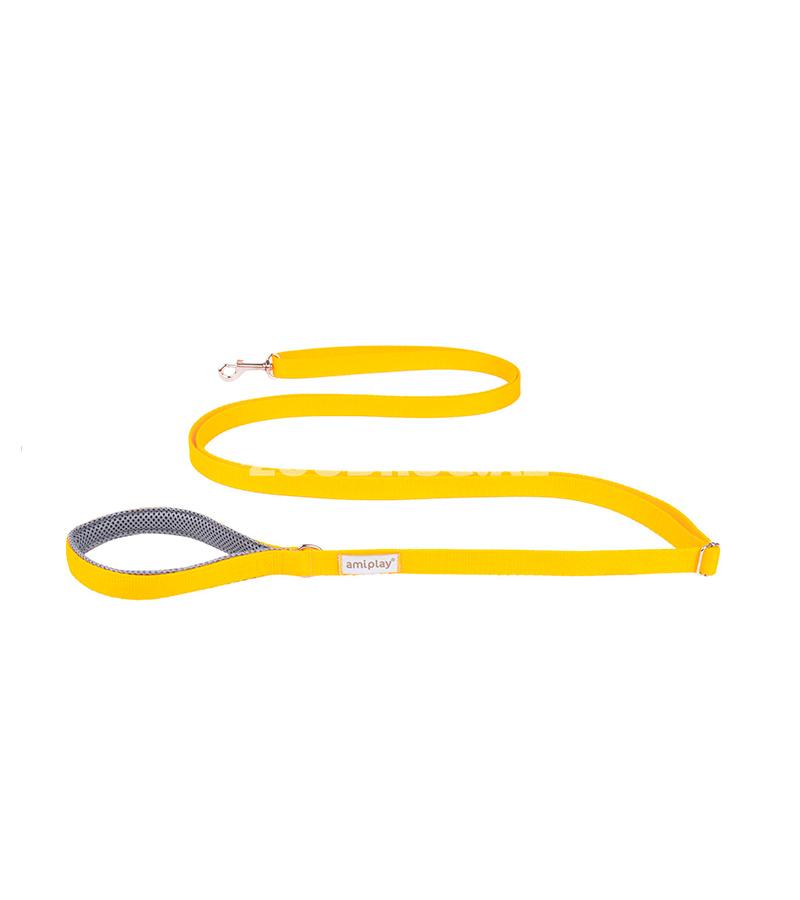 Поводок Amiplay Samba Fix. Цвет: желтый. Размер: M. Длина: 160-300x2 см.