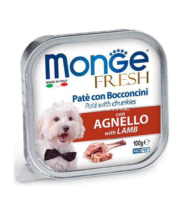 Влажный корм Monge Fresh Dog Lamb паштет для взрослых собак со вкусом ягненка 100 гр.