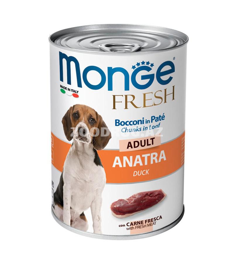 Влажный корм Monge Fresh Dog Adult Duck in Loaf мясной паштет для взрослых собак со вкусом утки 400 гр.
