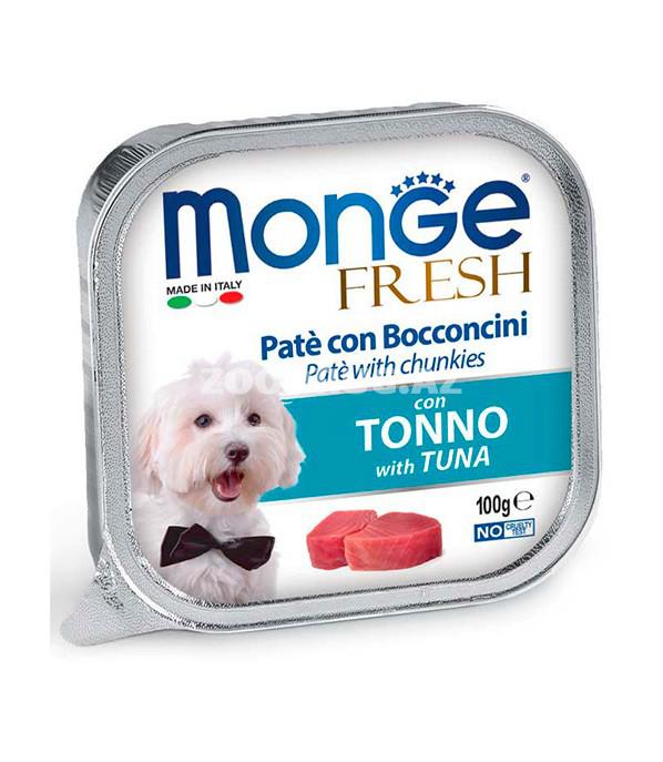Влажный корм Monge Fresh Dog Tuna паштет для взрослых собак паштет со вкусом тунца 100 гр.