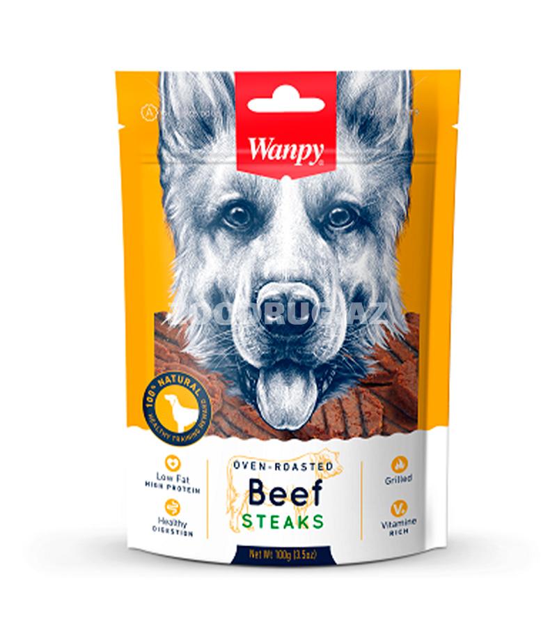  Лакомство Wanpy Beef Steaks для собак со вкусом говядины 100 гр.