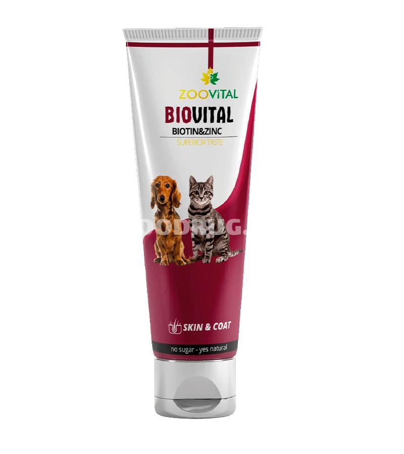 Витаминная паста Zoovital BioVital Skin&Coat для здоровья кожи и шерсти у кошек и собак 100 гр.