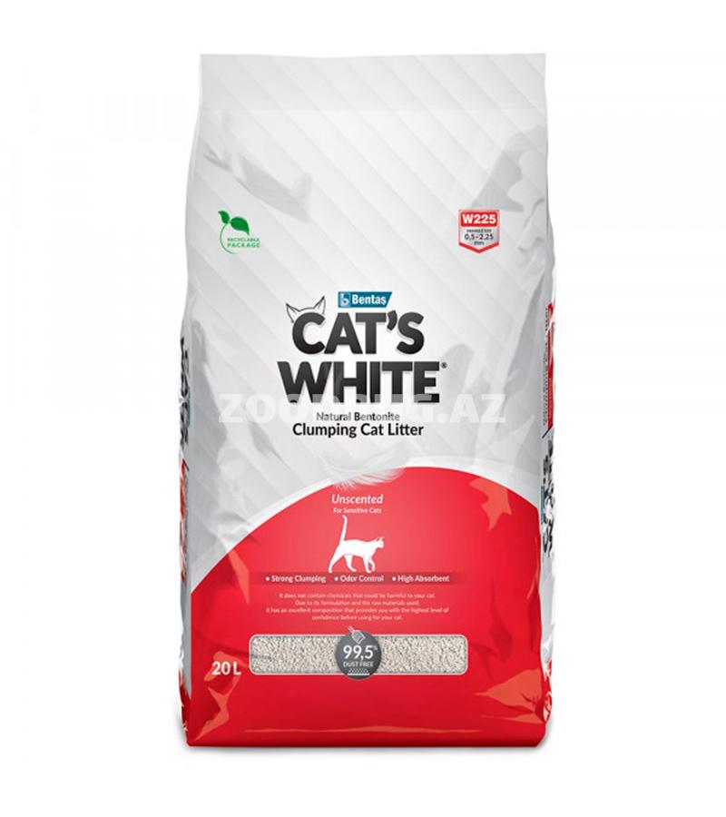 CAT'S WHITE LAVENDER наполнитель комкующийся для туалета кошек с ароматом лаванды (20 л)