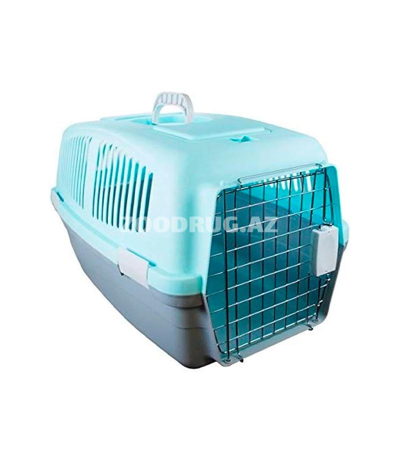 Пластиковая переноска Transport Box для животных. Цвет: Голубой. Размер: 55х30х30.