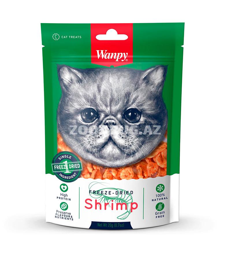 Лакомство Wanpy Freeze Dried Shrimp для кошек со вкусом сушеных креветок 20 гр.