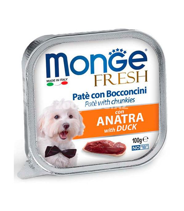 Влажный корм Monge Fresh Dog Duck паштет для взрослых собак со вкусом утки 100 гр.