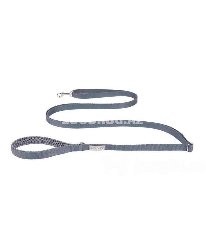Поводок Amiplay Adjustable Leash easy fix. Цвет: Серый. Размер: S. Длина: 160-300x1.5 см.