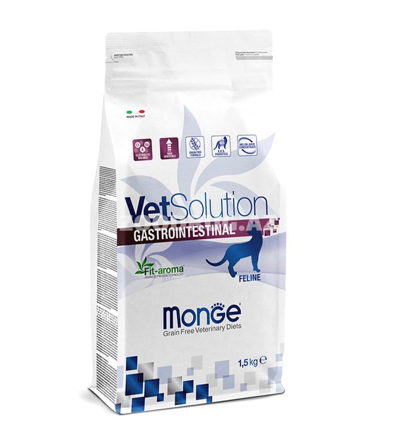 Сухой диетический корм Monge Vetsolution Gastrointestinal Adult Cat полнорационный для устранения симптомов расстройства пищеварения у взрослых кошек 1,5 кг. 