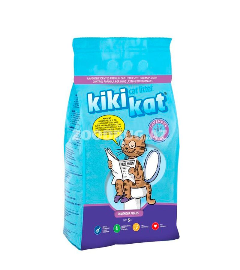 Наполнитель для кошачьего туалета Kiki Kat Lavander  бентонитовый, комкующийся с запахом лаванды 5 лтр.