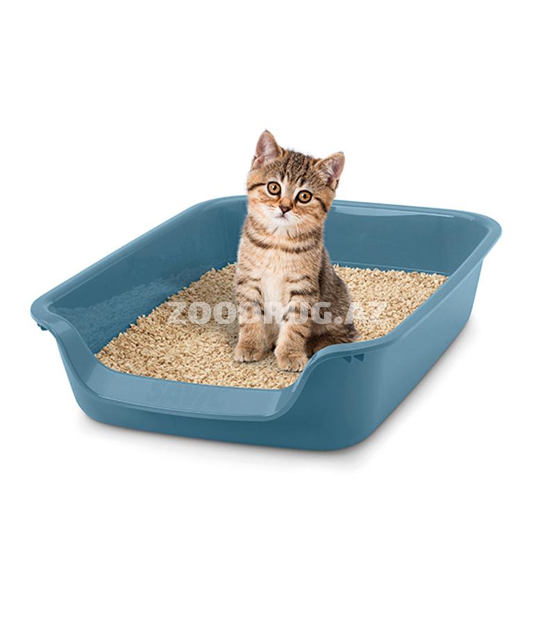 Лоток Savic для туалетов котят и щенков с низким бортом. Цвет: Голубой камень. Размер: 56*39*13 см.