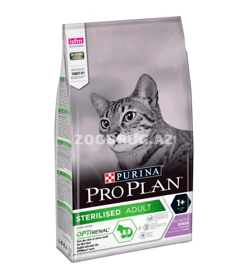 Сухой корм PURINA PRO PLAN CAT OPTIRENAL STERILISED TURKEY для взрослых кастрированных котов и стерилизованных кошек с индейкой