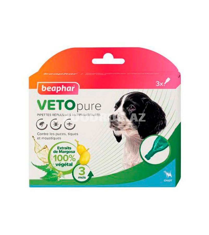 Биокапли Beaphar Veto Pure от блох и клещей для щенков 1 пипетка.