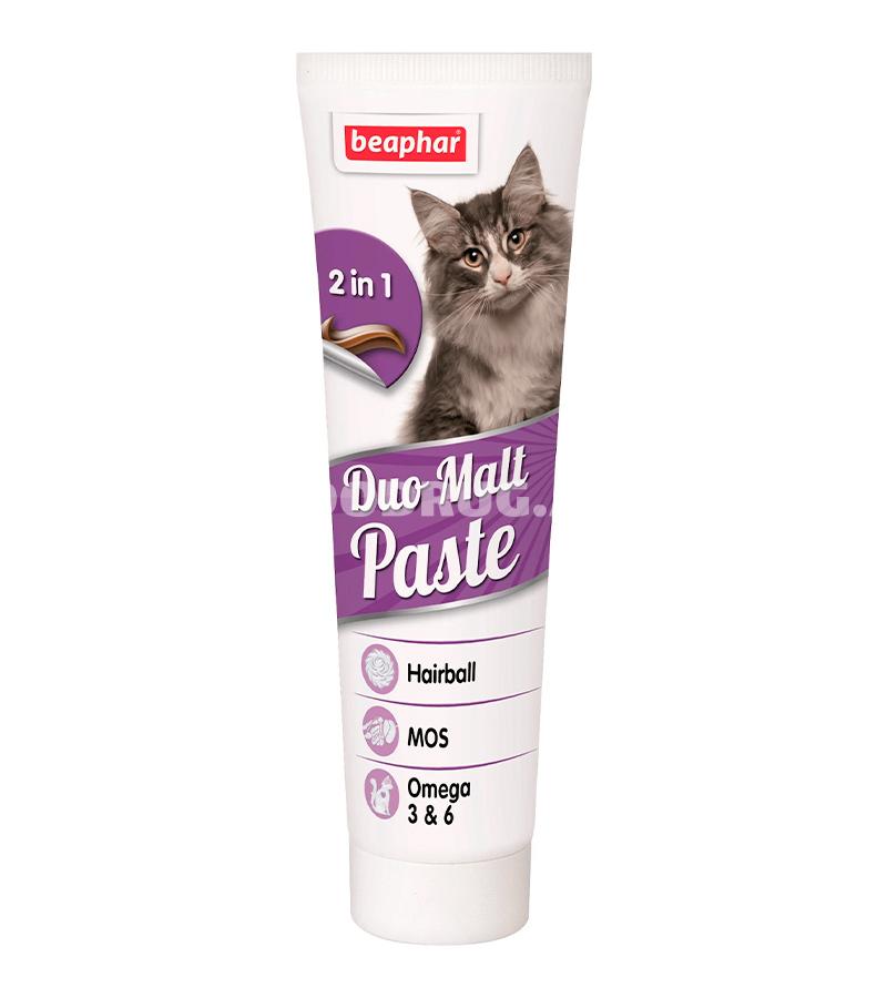 Паста Beaphar Duo Malt Paste Hairball Control для вывода шерсти из желудка у кошек 100 гр.