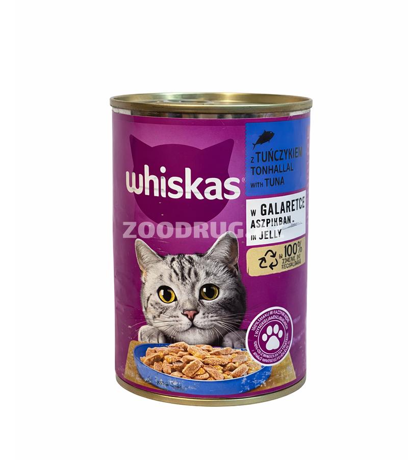 Влажный корм Whiskas для кошек со вкусом тунца в желе 400г