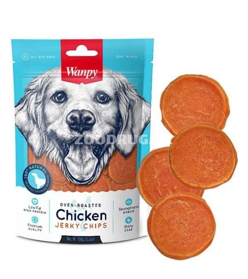 Лакомства Wanpy Chicken Jerky Chips для собак куринные чипсы #810650 100г