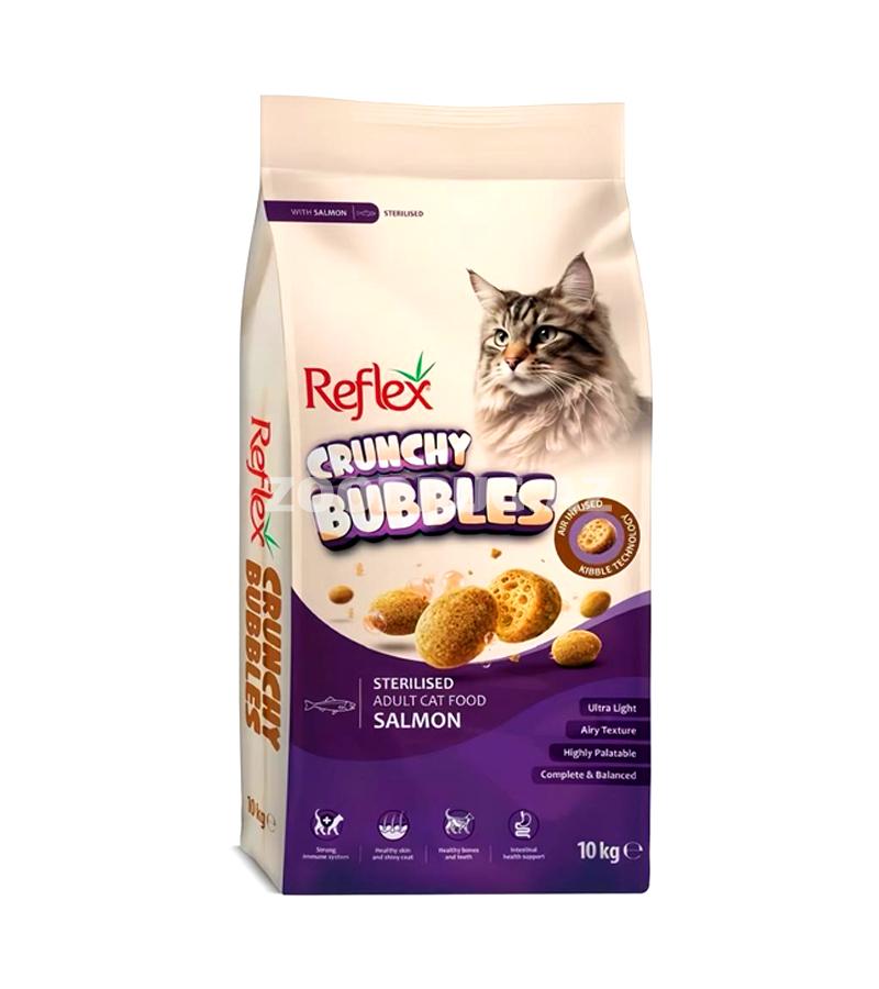 Сухой корм Reflex Crunchy Bubbles Sterilised Adult Cat Food Salmon - с лососем для взрослых стерилизованных кошек, 10 кг.