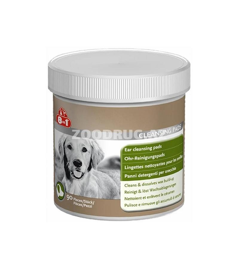 Салфетки 8in1 Cleansing Pads для чистки ушей собак и кошек 90шт.