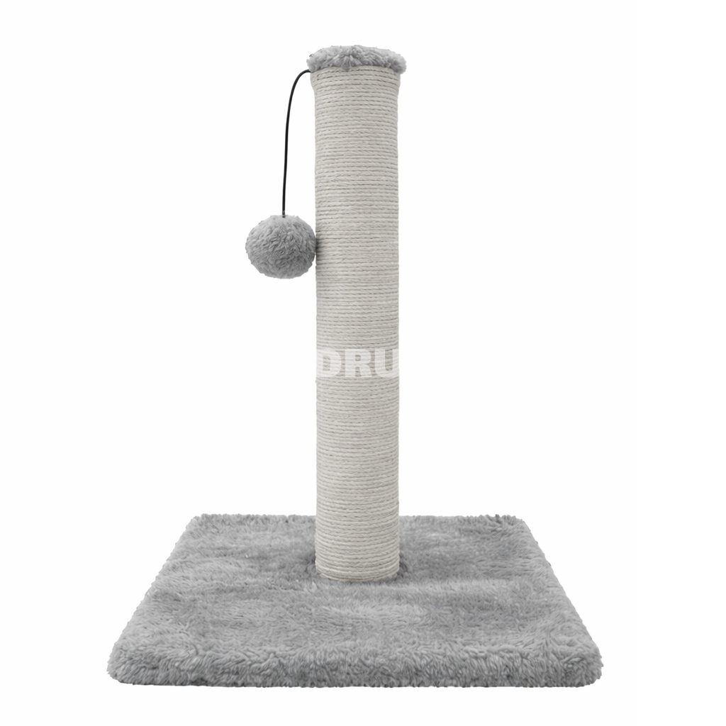 Когтеточка-столбик Nunbell #257 из сизаля с игрушками. Цвет: Серый. Высота: 40 см.