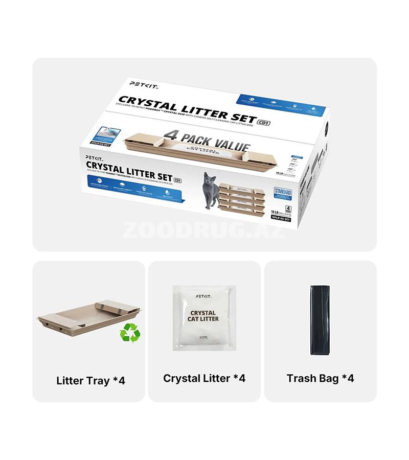 PETKIT Crystal Litter Set C01-PUROBOT Crystal Duo üçün tam hazır istifadə dəsti
