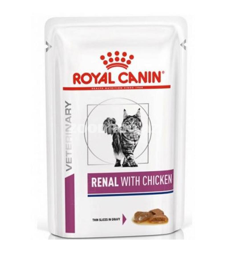 Влажный лечебный корм Royal Canin Renal with Chicken для кошек при заболеваниях почек со вкусом курицы 85гр