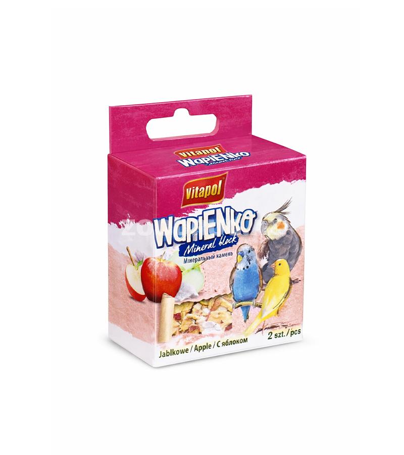 Dekorativ quşlar üçün alma dadlı Vitapol Wapienko Mineral Block mineral daşı.