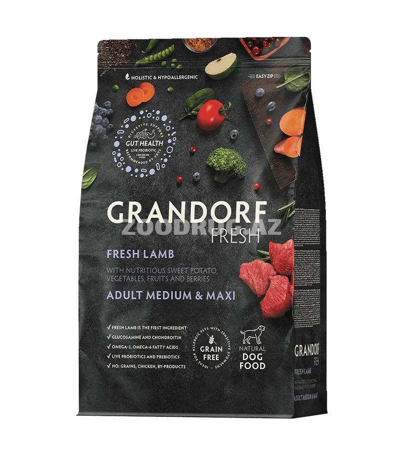 Сухой корм Grandorf Fresh Holistiс Hypoallergenic Adult Medium & Maxi Fresh Lamb - гипоалергенный холистик корм со свежим ягнёнком для взрослых собак средних и крупных пород.