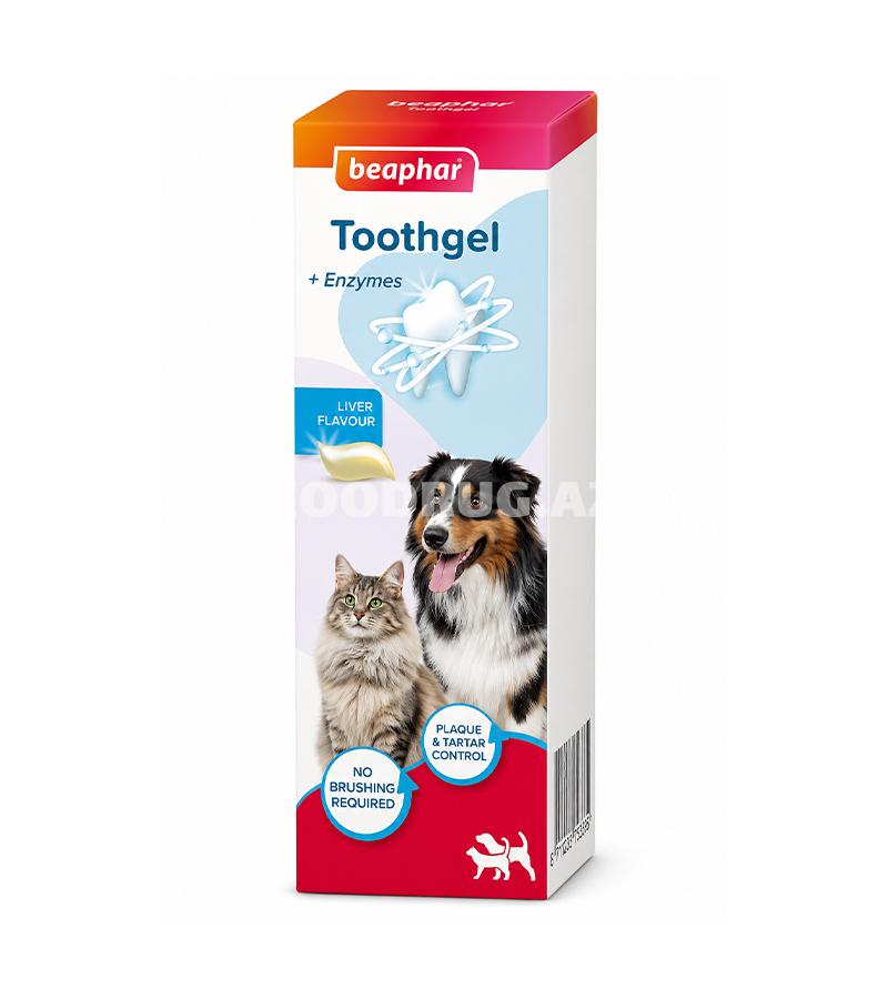 Diş geli Beaphar Toothgel + Enzymes - itlər və pişiklər üçün, 100 qr.