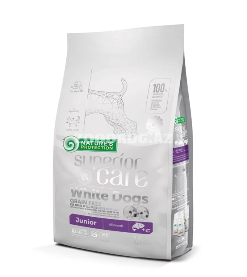 Сухой корм Nature’s Protection Superior Care White Dogs Junior Grain Free для щенков всех пород со вкусом лосося 1.5кг.