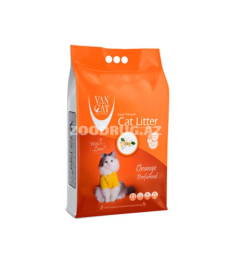 Наполнитель комкующийся VAN CAT ORANGE для туалета кошек с ароматом апельсина (5 кг)