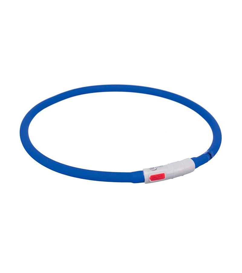 Ошейник-кольцо Trixie светодиодный XS–XL для собак силиконовый. Цвет: Синий.