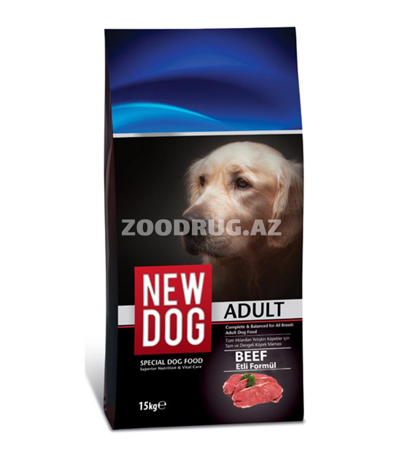 Сухой корм NEW DOG  для взрослых собак всех пород со вкусом говядины.