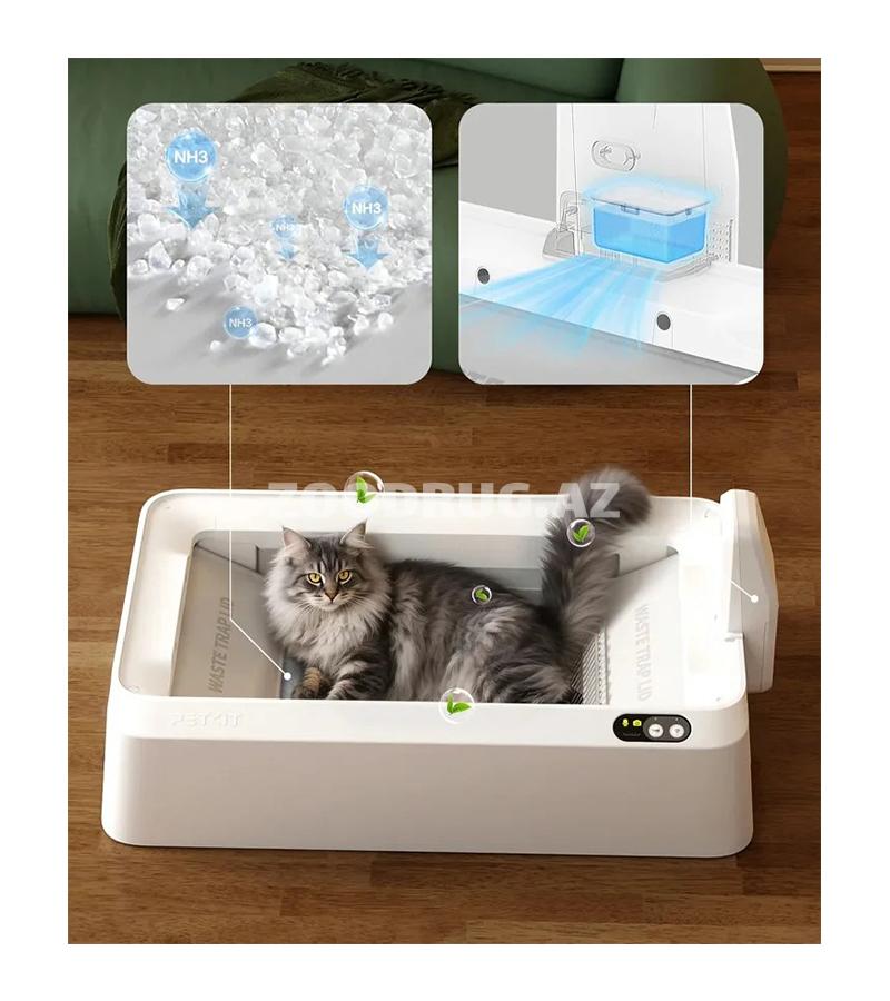 PETKIT PuraBox Crystal DUO -AI-kameralı ağıllı, özünü təmizləyən pişik tualeti