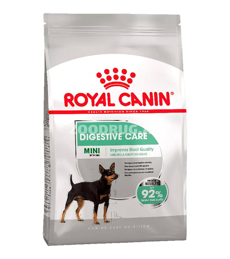 Сухой корм ROYAL CANIN MINI DIGESTIVE CARE для взрослых собак маленьких пород для поддержания здоровья пищеварительной системы.