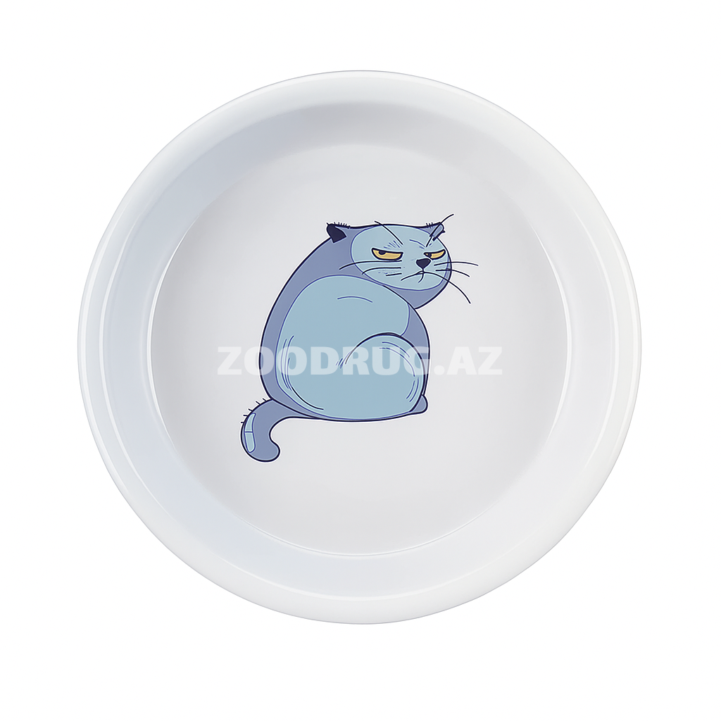 Миска Trixie с забавным рисунком кота — стиль и настроение на каждом кормлении