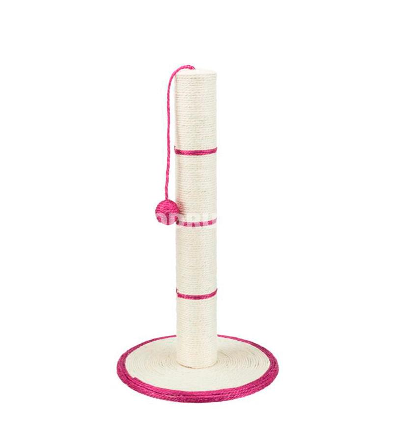 Когтеточка-столбик Trixie из сизаля. Цвет: Бежевый/Розовый. Высота: 50 см.