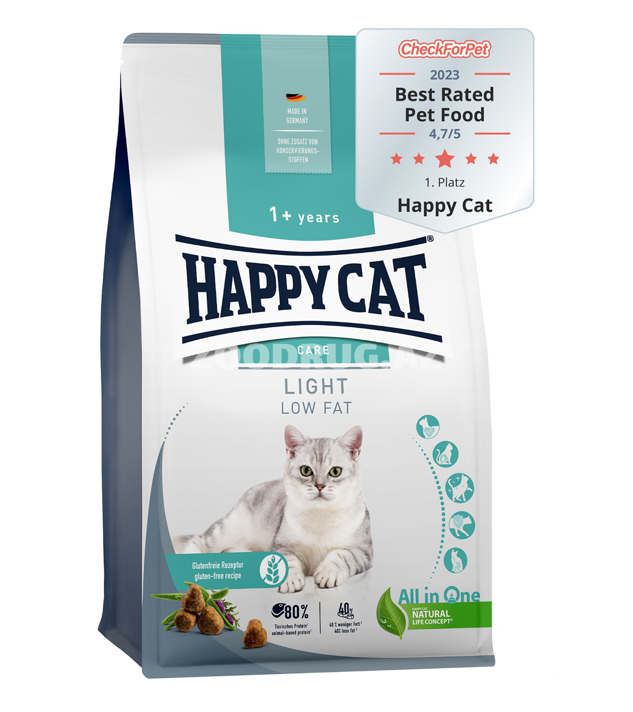 Сухой корм Happy Cat Care Light Low Fat для кошек с избыточным весом