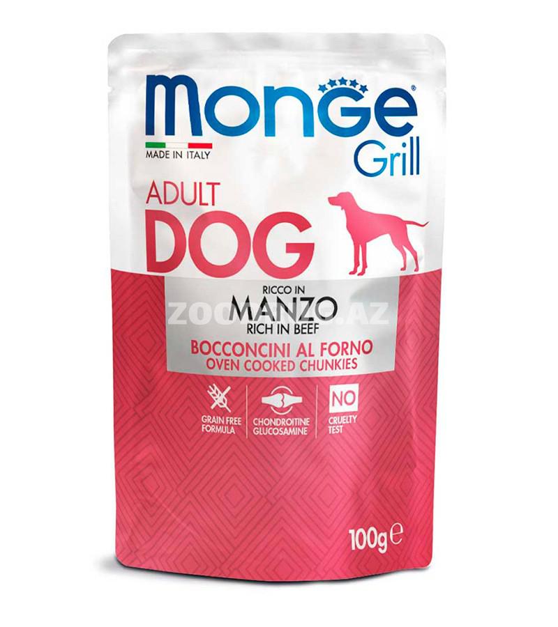 Консервы MONGE GRILL POUCH DOG для взрослых собак с говядиной (100 гр)