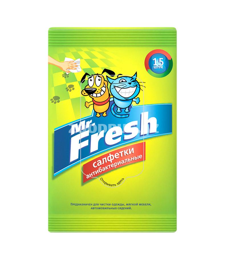 Влажные антибактериальные салфетки для ухода за лапами Mr. Fresh 15 шт (1 шт)