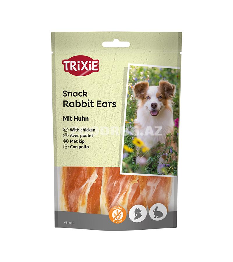 Trixie Snack Rabbit Ears mit Huhn (с курицей) — это натуральное лакомство для собак, изготовленное из кроличьих ушей с добавлением куриного мяса 80г
