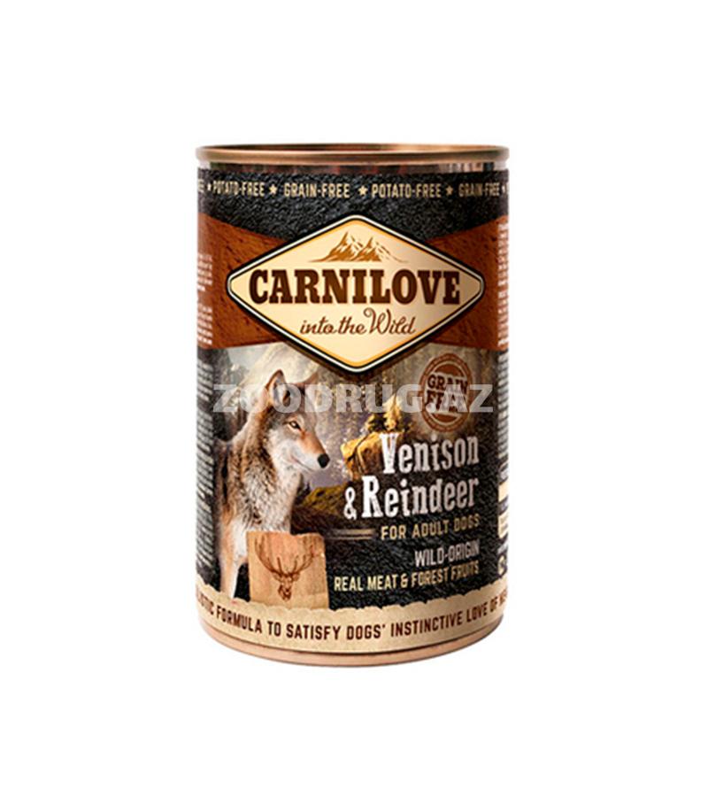Консервы Carnilove Grain Free Wild Meat Venison and Reindeer влажный корм с олениной для взрослых собак (400 гр)